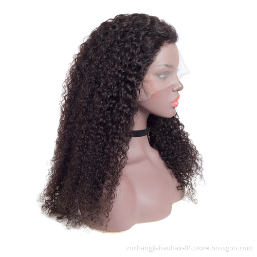 2021 hot fashion natural black curly human hair wigs brazilian virgin hair wig high definition transparent swiss lace front wig
